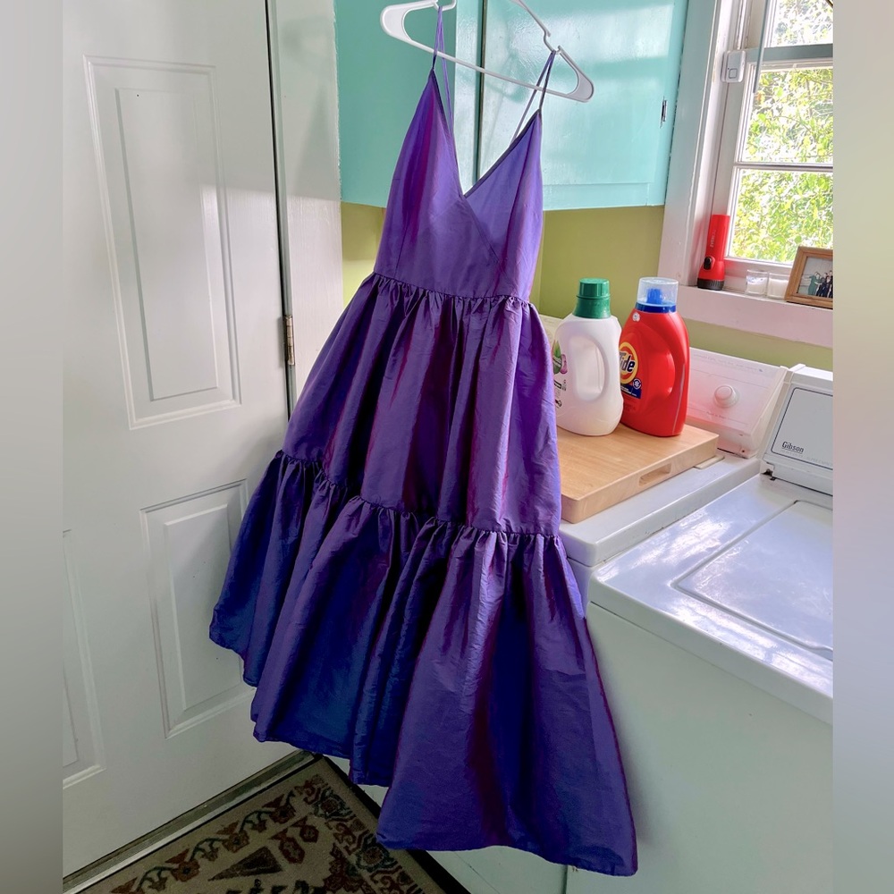 Anthropologie Blondi Tiered Wedding Guest Dress Purple